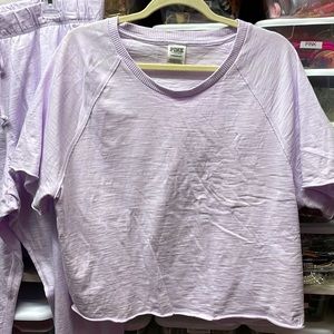 Pink brand lavender over sized crop top